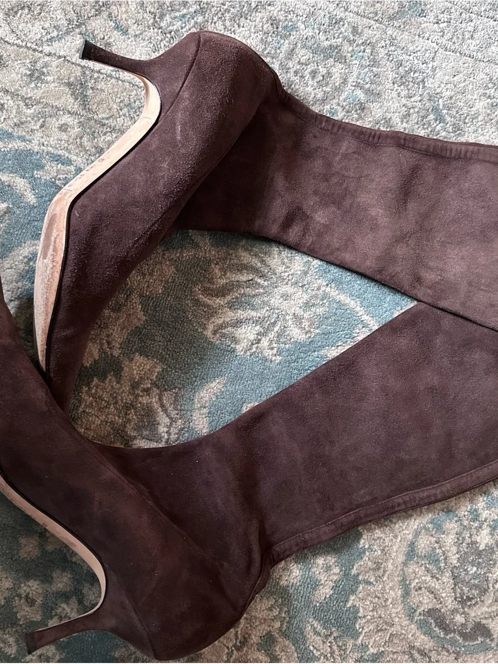 Jimmy Choo Dark Brown Suede Knee-High Pointed-Toe Boots